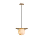 Ball Pendant Lights Nordic Natural Marble Full Copper Dining Table Lamp