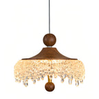 Water Drop Pendant Light Walnut Finish Iron Teardrop Ceiling Light
