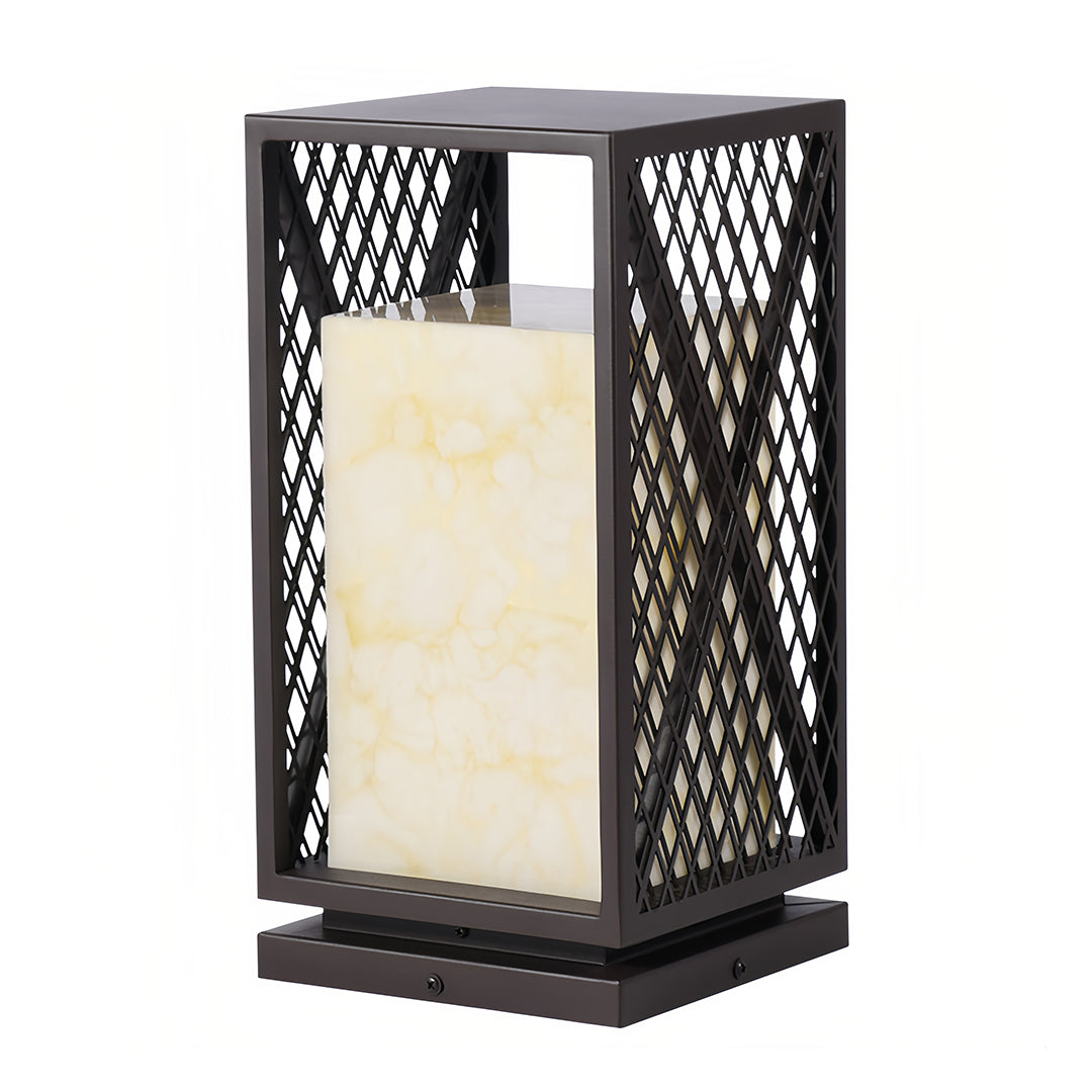 Black Outdoor Floor Lantern Square Metal Waterproof Creative Light