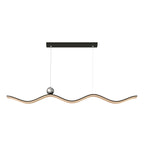 Linear LED Pendant Light Contemporary Wave Shaped Ceiling Light