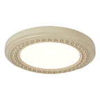 Retro Flush Mount Light Carved Resin Elegant Acrylic Ceiling Light