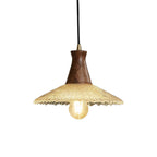 Wood Light Pendant Wabi Sabi Style Glass Pendant Light