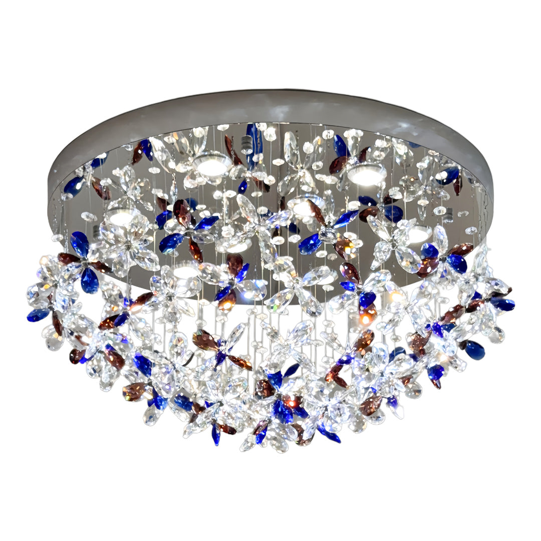 Crystal Flush Mount Lights French Round  LED Romantic Ceiling Light