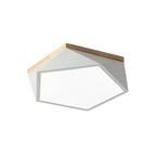 Colorful Flush Mount Ceiling Light Nordic Geometric Wooden Ceiling Lamp