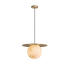 Ball Pendant Lights Nordic Natural Marble Full Copper Dining Table Lamp