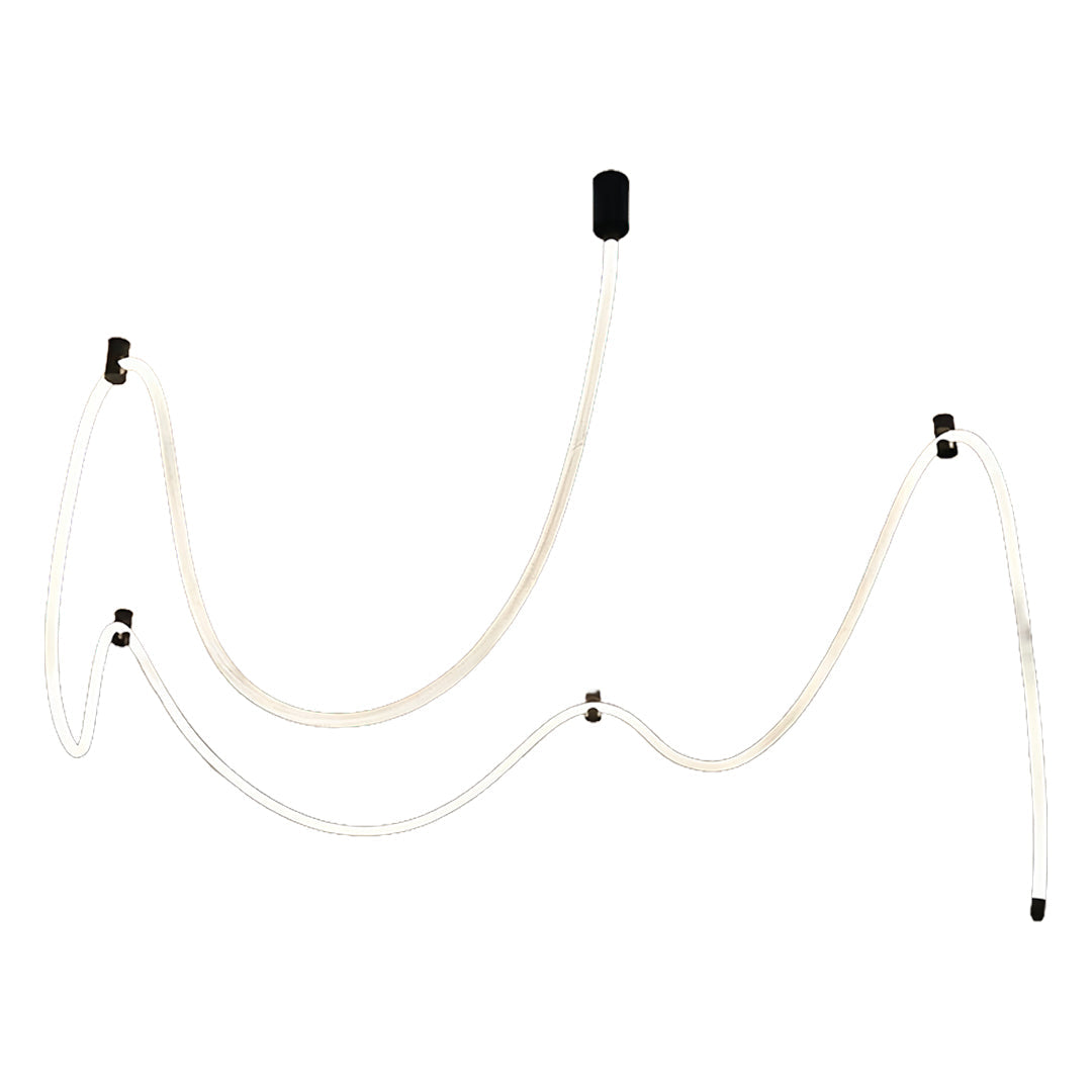 Long LED Ceiling Light Minimalist Creative Black Linear Lamp