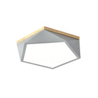 Colorful Flush Mount Ceiling Light Nordic Geometric Wooden Ceiling Lamp