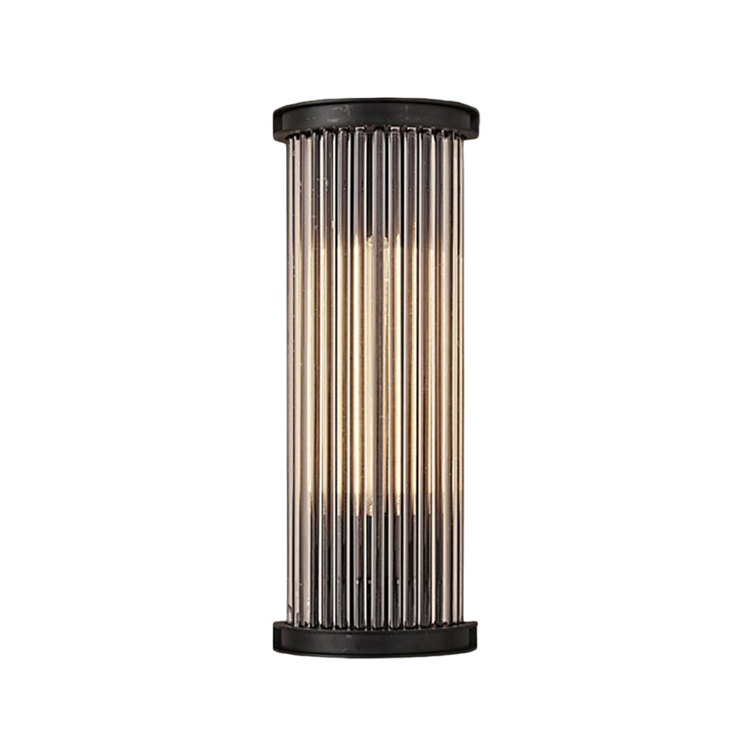 Black Indoor Wall Sconce American Vintage Semi-Circular Glass Rod Wall Lamp
