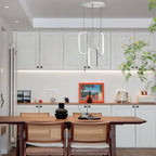 Modern Curved 3 Oval Chandeliers Aluminum Ceiling Light