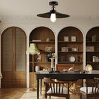 Circular Teardrop Industrial Hallway Lighting LED Semi-Flush Mount Ceiling Light