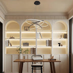 Adjustable Circles LED Dimmable with Remote Modern Chandeliers Ceiling Light