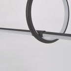 Linear and Round Combination Pendant Light, Modern Black Finish