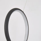 Linear and Round Combination Pendant Light, Modern Black Finish