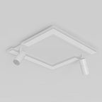 Square Dimmable Flush Mount Modern Lighting with 2 Adjustable Spotlights Track Lights