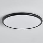 16'' Modern LED Geometric Circle Black Flush Mount Ceiling Lights with Black White Edge