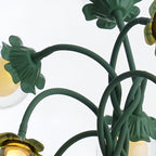 Retro Green Table Lamp French Floral  Artistic Globe Decorative Light