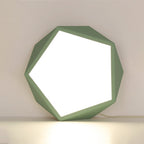 Colorful Flush Mount Ceiling Light Nordic Geometric Wooden Ceiling Lamp