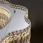LED Large Crystal Chandelier Elegant Chandelier Light Modern Minimalist Style