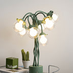 Retro Green Table Lamp French Floral  Artistic Globe Decorative Light