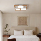 LED Square Ceiling Lights Wooden Frame Recessed Light