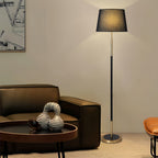 Vintage Wrought Iron Floor Lamps Country Style Fabric Shade Light