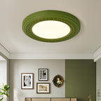 Retro Flush Mount Light Carved Resin Elegant Acrylic Ceiling Light