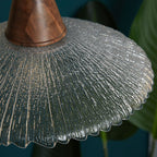 Wood Light Pendant Wabi Sabi Style Glass Pendant Light