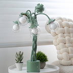 Retro Green Table Lamp French Floral  Artistic Globe Decorative Light