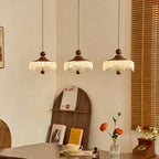 Water Drop Pendant Light Walnut Finish Iron Teardrop Ceiling Light