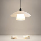 White Pendant Light Fixture Wabi Sabi Style Opal Glass Light