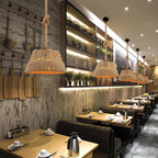 Rope Pendant Lights Vintage Industrial Style Hemp Iron Ceiling Light