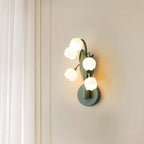 Floral Wall Lights French Country  Classic Bellflower Glass Lamp