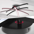 Contemporary Semi Flush Mount Lighting Dual LED Strip Rotating Ceiling Light