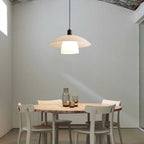 White Pendant Light Fixture Wabi Sabi Style Opal Glass Light