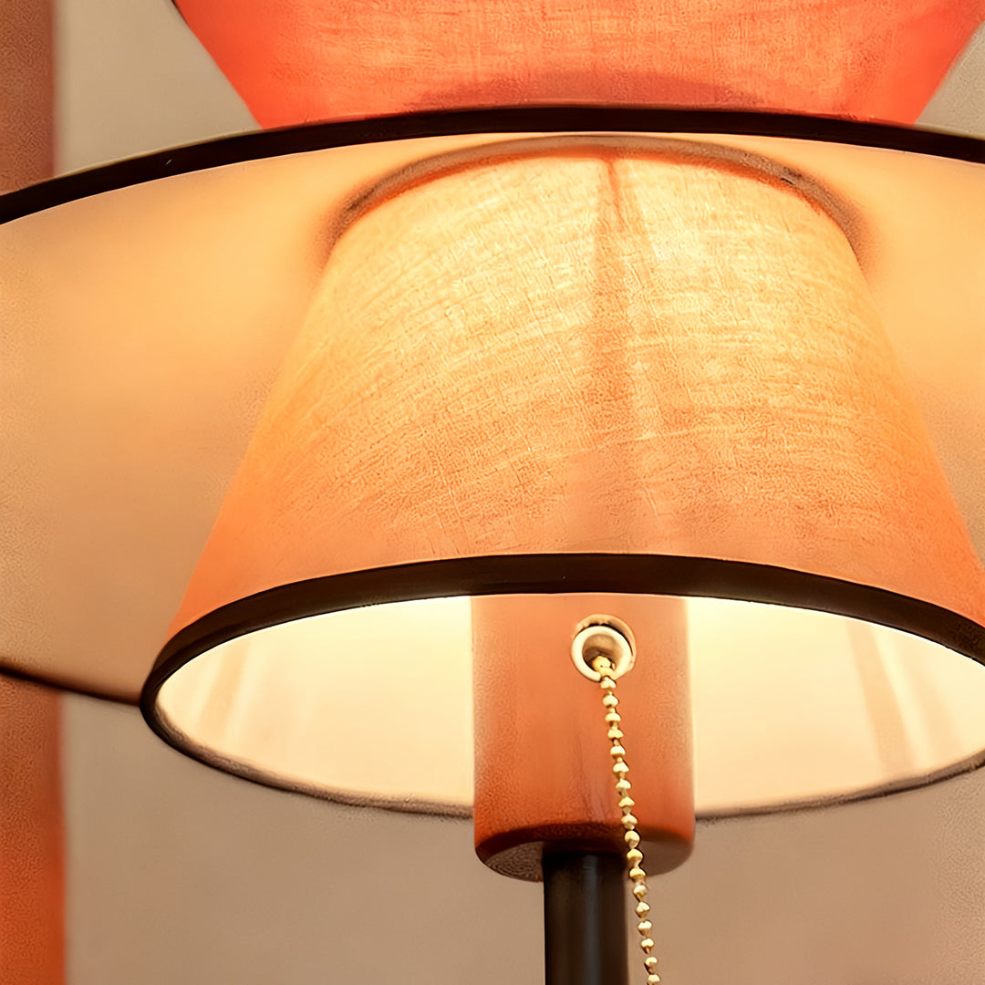 Ambient Floor Lamps Vintage with Pull Chain Switch Fabric Shade Light