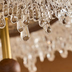 Water Drop Pendant Light Walnut Finish Iron Teardrop Ceiling Light