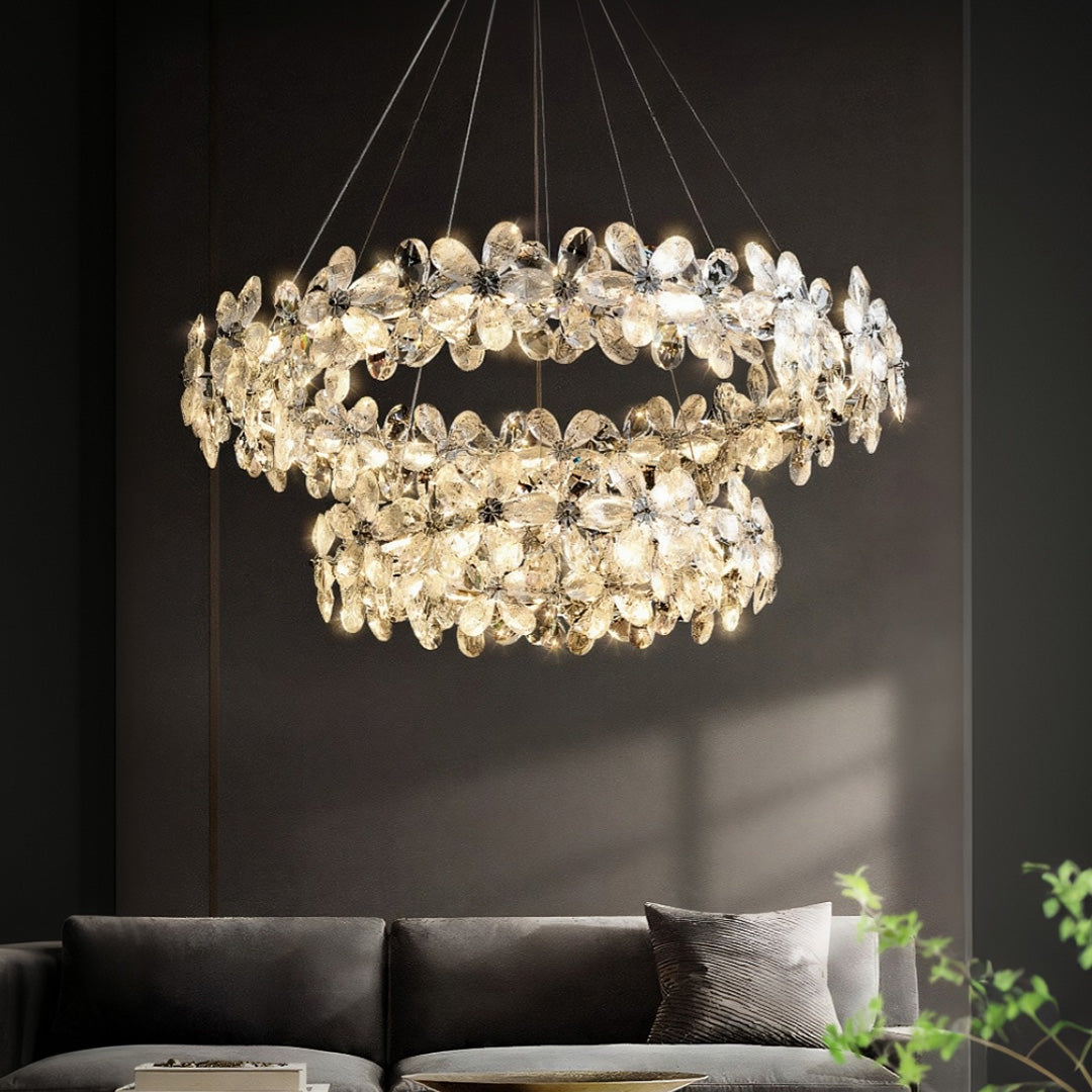 Dining Room Crystal Chandelier  French Flower Art Chandelier