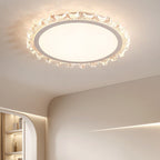 White Round LED Ceiling Light French Full Spectrum Ultra-Thin Flush Mount Light