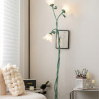 Flower Floor Lamps French Country Style Green Artistic Iron Lamp