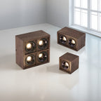 LED Recessed Downlights Walnut colored Stylish Multi-Head Lights
