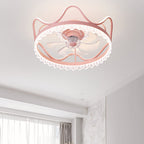 Round Stepless Dimming LED Retractable Ceiling Fan Lights with Remote Control