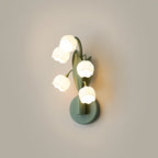 Floral Wall Lights French Country  Classic Bellflower Glass Lamp