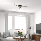 Modern Semi Flush Mount Light Three-Arc Rotating Ceiling Light