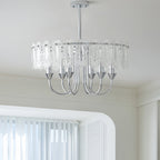 French Iron Chandelier Chic Chrome Island Metal Ceiling Light