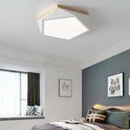 Colorful Flush Mount Ceiling Light Nordic Geometric Wooden Ceiling Lamp