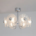 Acrylic LED Chandelier Multi-head  with Chrome Accents Ceiling Light