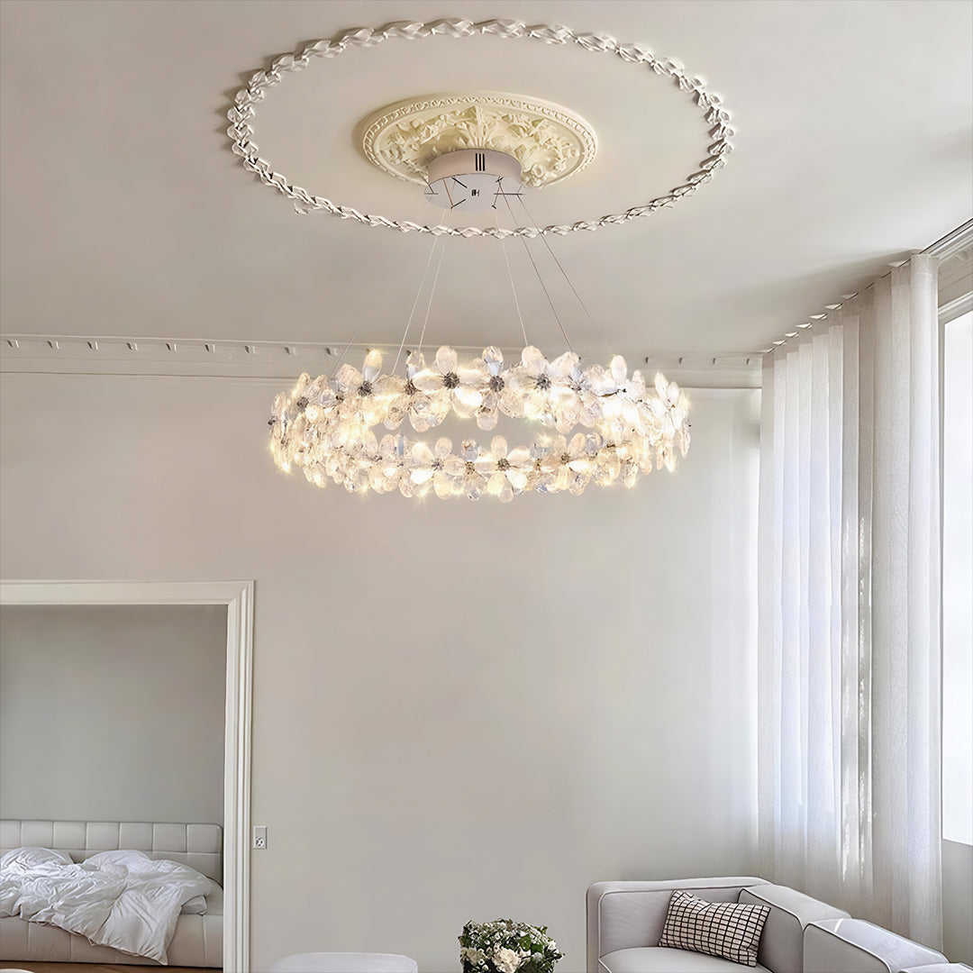 Dining Room Crystal Chandelier  French Flower Art Chandelier