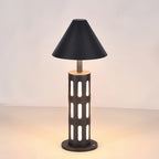 Black Path Lights Industrial Perforated Cylindrical Garden Light