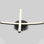 Contemporary Semi Flush Mount Lighting Dual LED Strip Rotating Ceiling Light