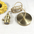 Nordic Pendant Light Hammered Glass and Brass Light